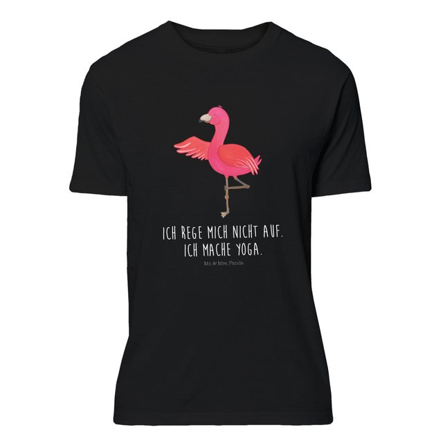 Mr. & Mrs. Panda T-Shirt Flamingo Yoga - Schwarz - Geschenk, entspannt, Tie günstig online kaufen