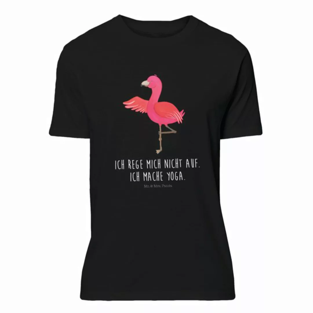 Mr. & Mrs. Panda T-Shirt Flamingo Yoga - Schwarz - Geschenk, Herrn, Männer, günstig online kaufen