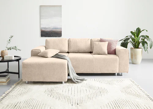 Home affaire Ecksofa »Györ«, L-Form, wahlweise mit Bettfunktion und Bettkas günstig online kaufen