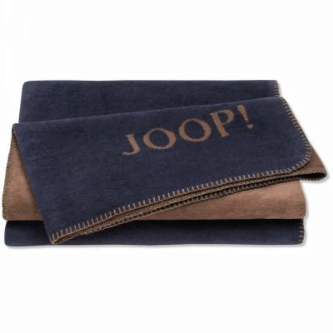 JOOP! Wohndecke Uni-Doubleface Marine-Karamell 150x200 cm Wohndecken blau G günstig online kaufen