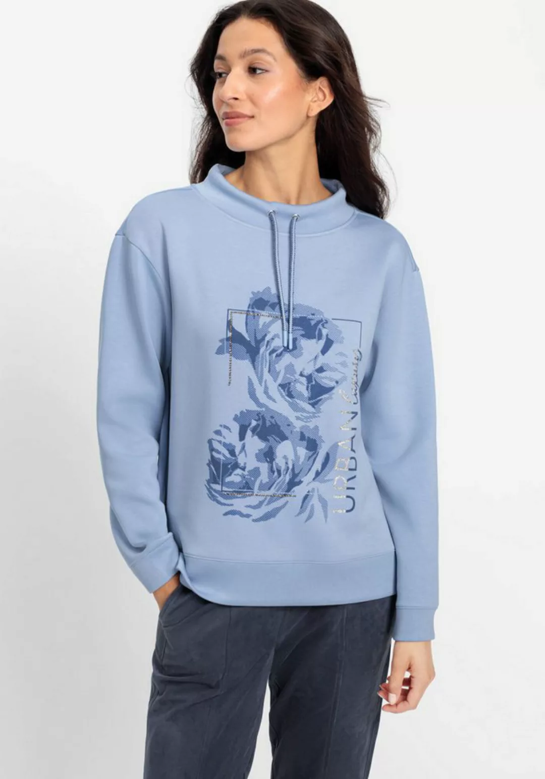 Olsen Sweatshirt mit Stehkragen und dem Bindeband günstig online kaufen