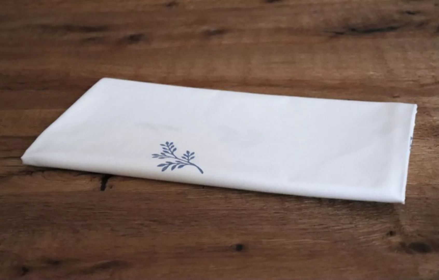 Tischdecke "Blaue Wildblumen" Handbedruckt günstig online kaufen