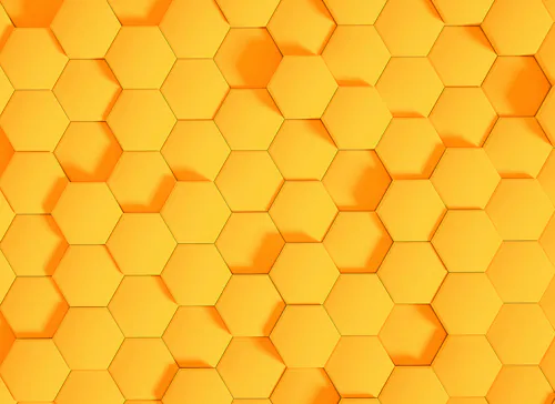 Fototapete Hexagon Muster Orange 3,50 m x 2,55 m FSC® günstig online kaufen