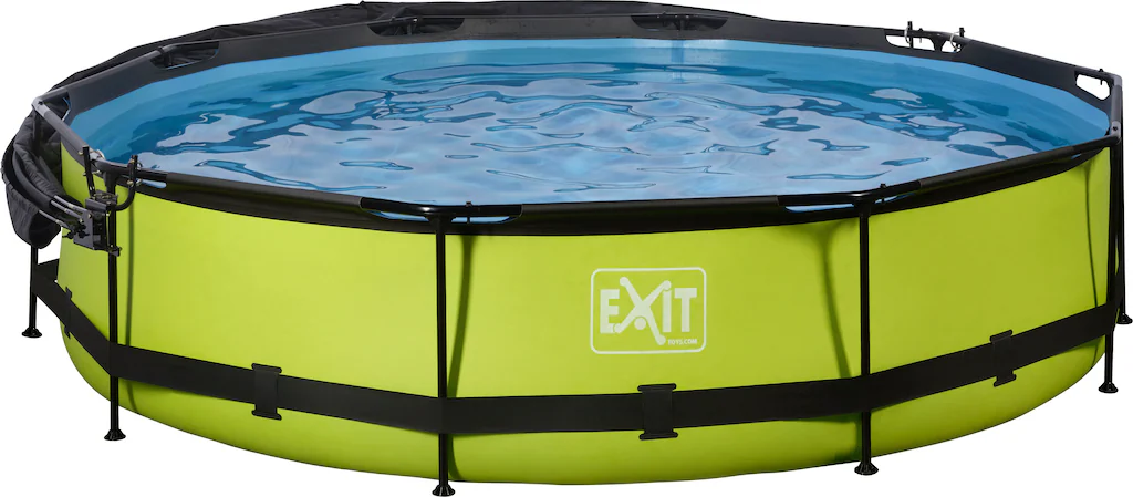 EXIT Lime Pool Grün ø 360 x 76 cm m. Filterpumpe u. Sonnensegel günstig online kaufen