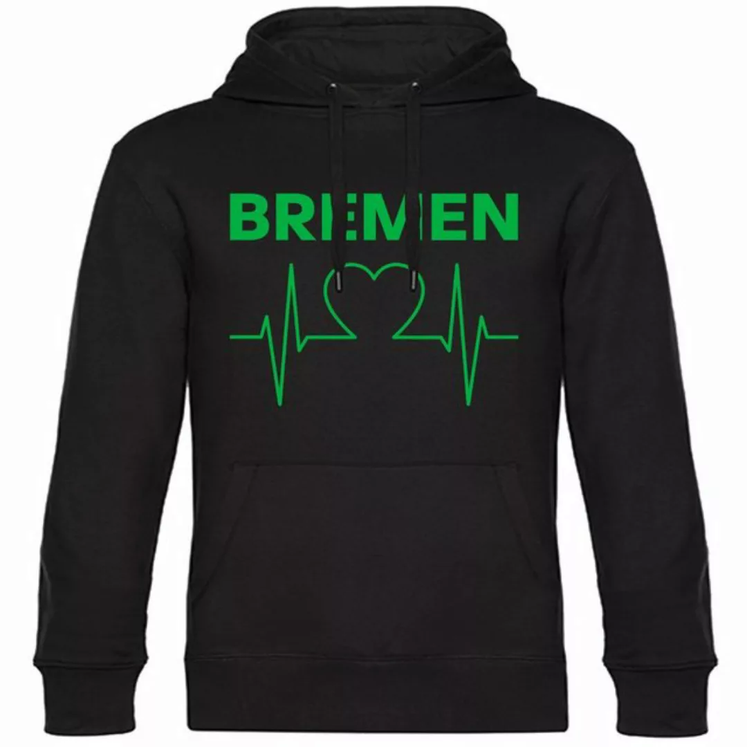 multifanshop Kapuzensweatshirt Bremen - Herzschlag - Hoodie günstig online kaufen