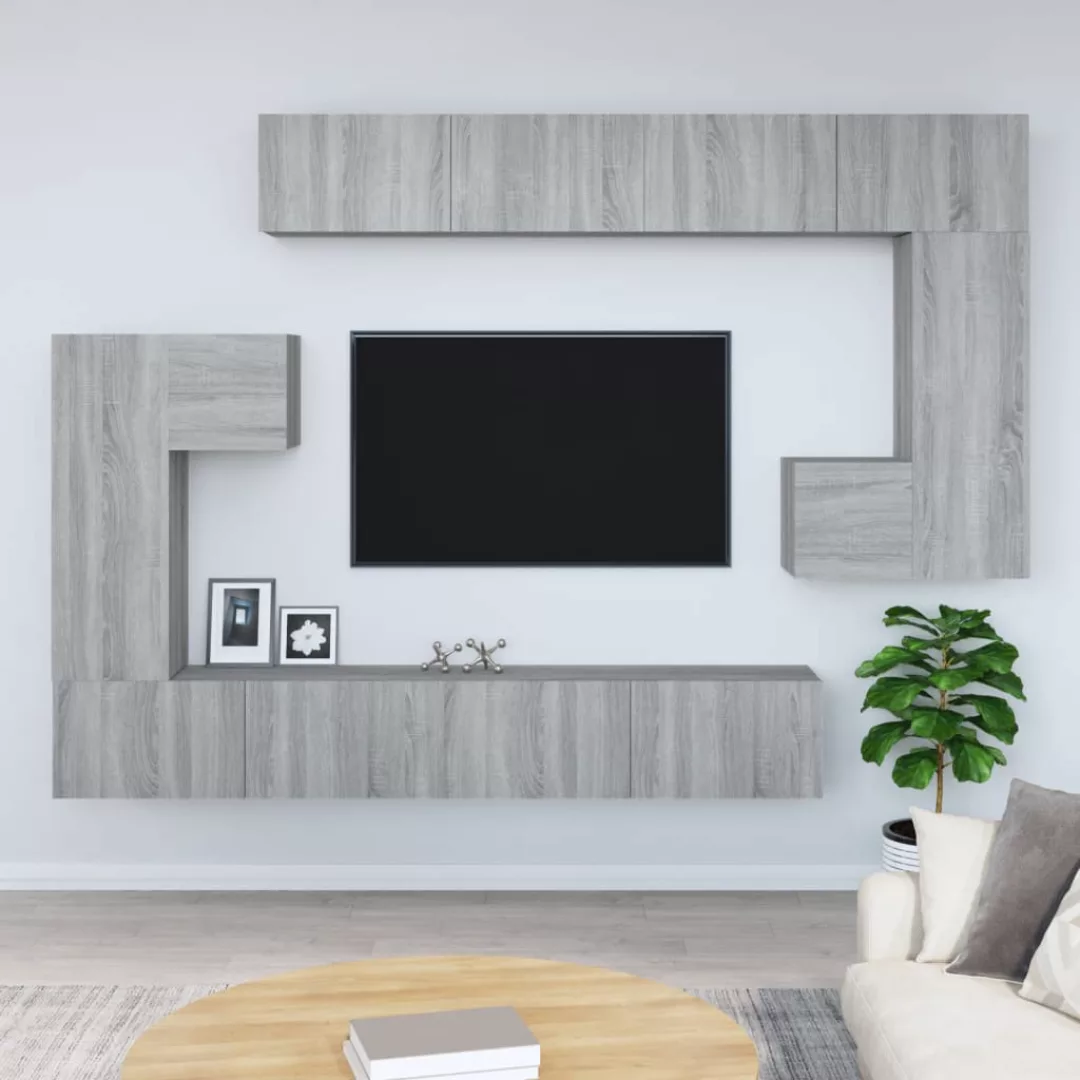 vidaXL Schrankmodule TV-Wandschrank Grau Sonoma Holzwerkstoff günstig online kaufen