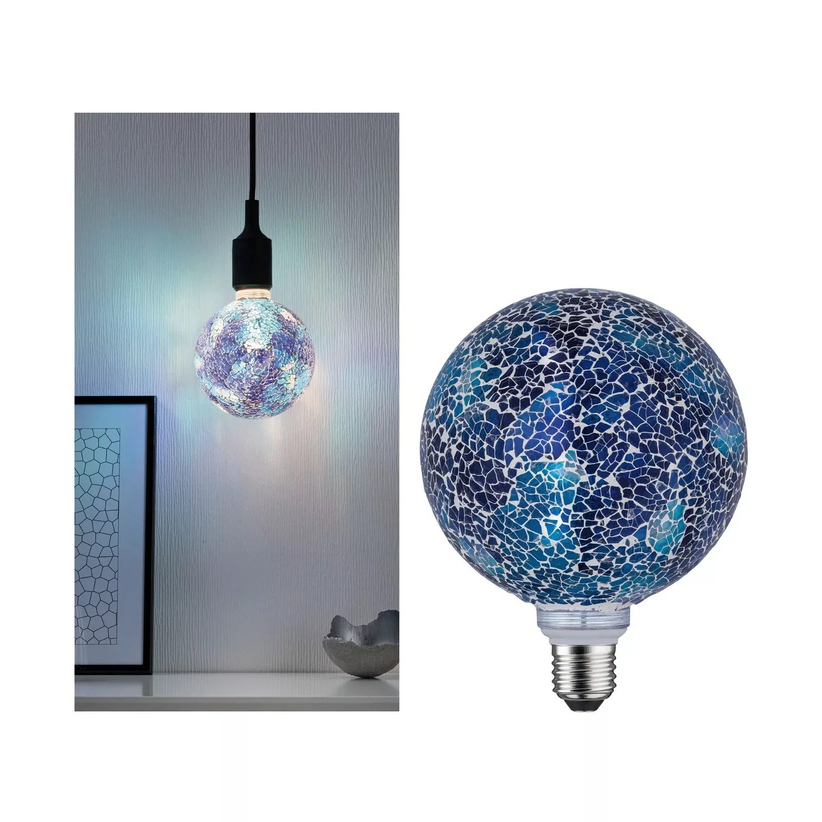 Paulmann E27 LED-Globe 5W Miracle Mosaic blau günstig online kaufen
