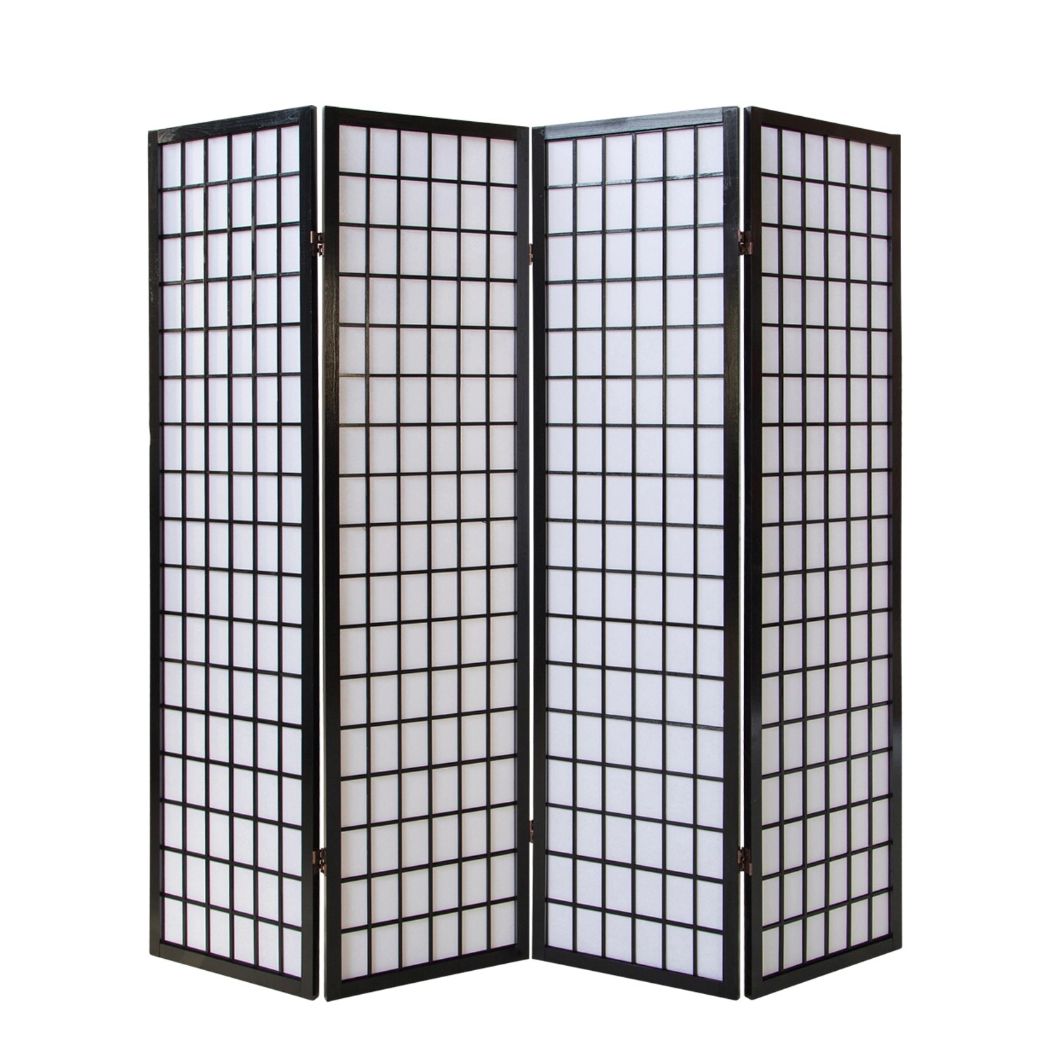 Homestyle4u 4-tlg. Paravent in Schwarz 176x175 cm 164 günstig online kaufen