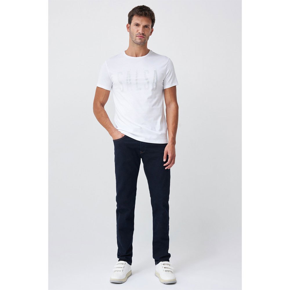 Salsa Jeans 125546-000 / Party Metallic Branding Kurzarm T-shirt S White günstig online kaufen