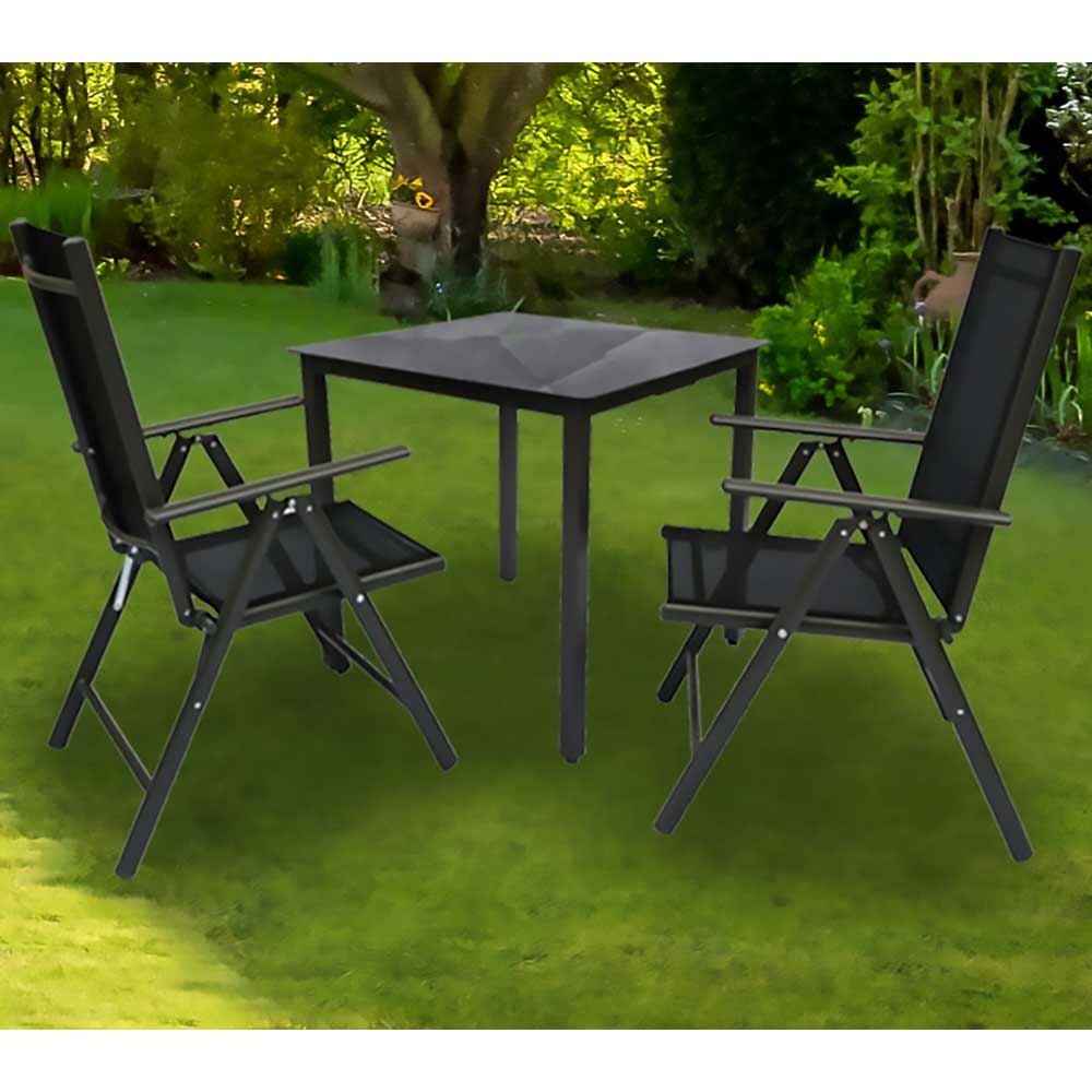 Sitzgruppe Garten Gartentischgruppe - zwei Stühle mit hoher Lehne (dreiteil günstig online kaufen