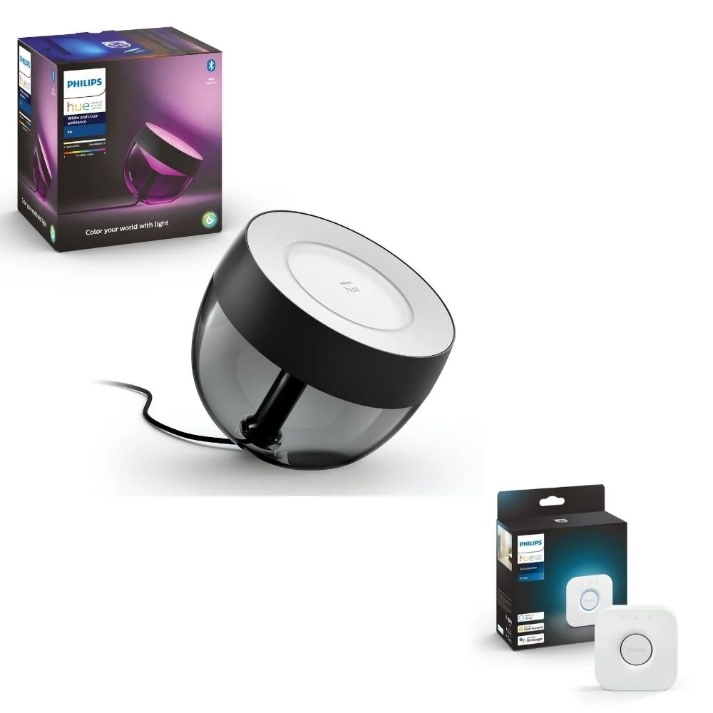 Philips Hue White & Color Ambiance Tischleuchte Iris in Schwarz 570lm inkl. günstig online kaufen