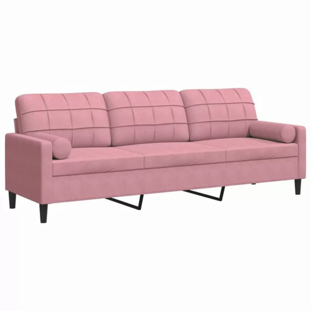 vidaXL Sofa Sofa 3-Sitzer mit Zierkissen Rosa 210 cm Samt günstig online kaufen