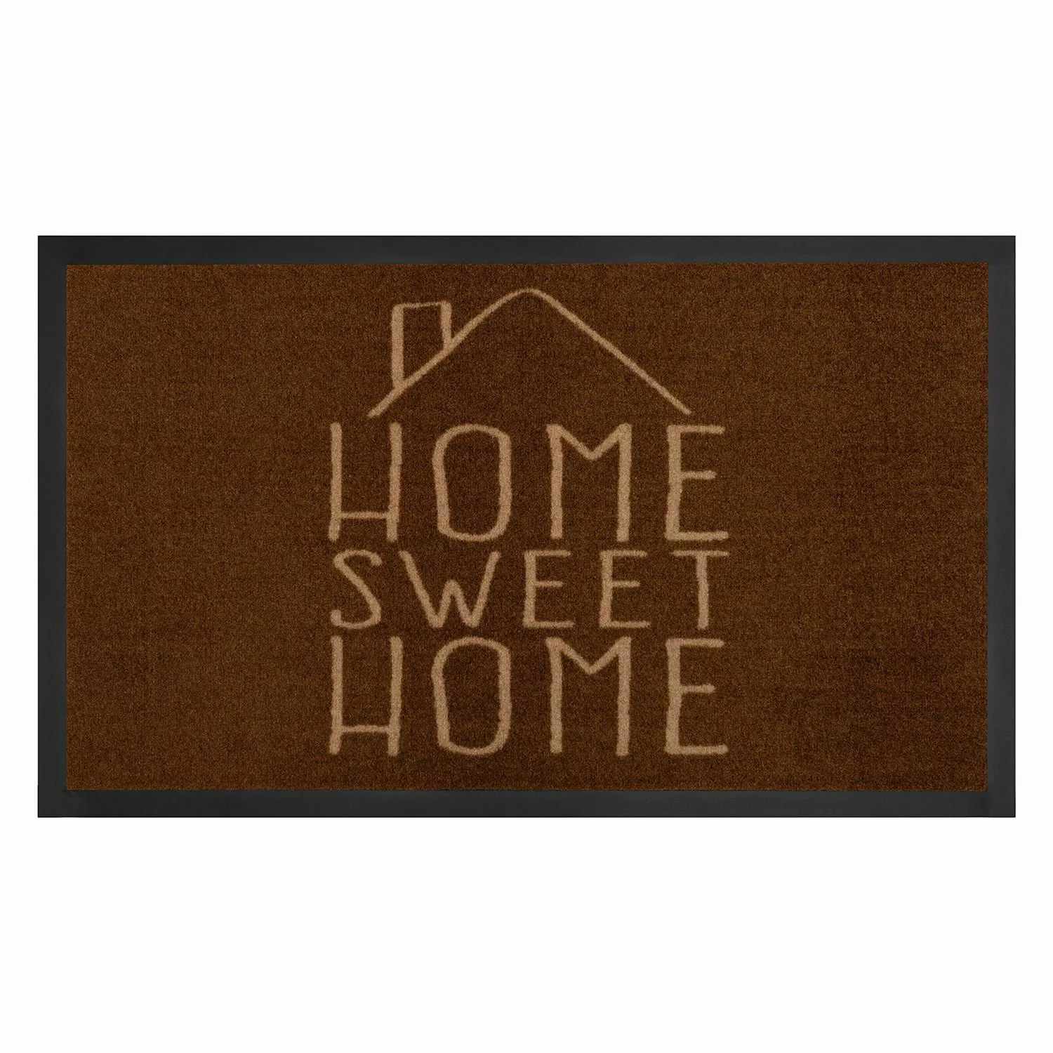 home24 Hanse Home Fußmatte Home Sweet Home Webstoff Braun/Creme 45x75 cm (B günstig online kaufen