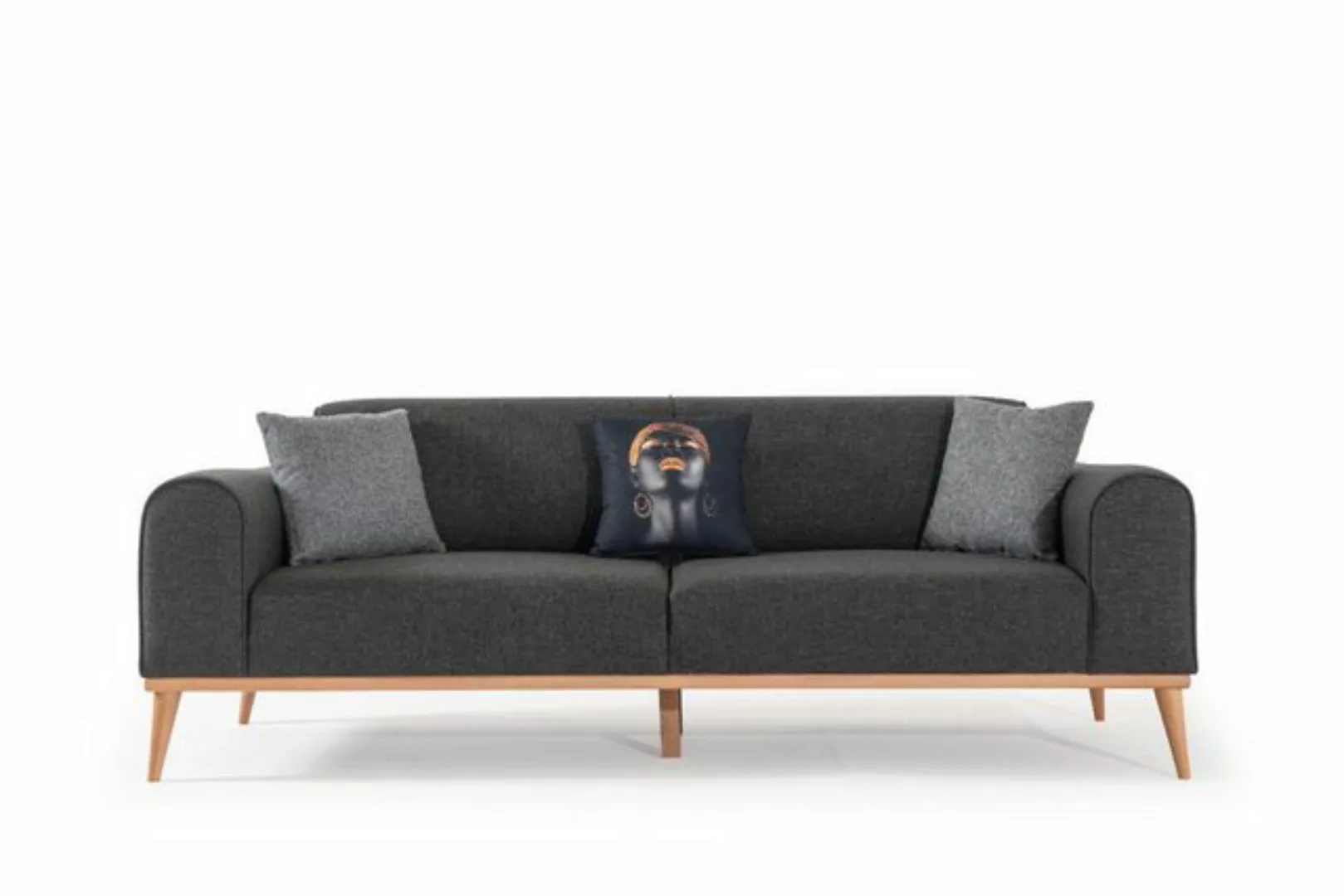 JVmoebel Sofa Moderner Grauer 3-Sitzer Luxuriöses Stoffsofa Wohnzimmer Sitz günstig online kaufen