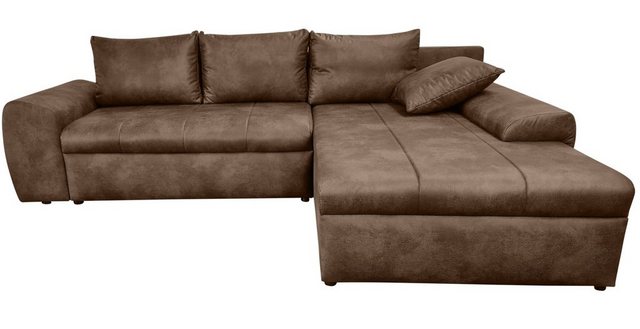 luma-home Ecksofa 18011, mit Bettfunktion 266x186 cm, Ottomane rechts, Fede günstig online kaufen