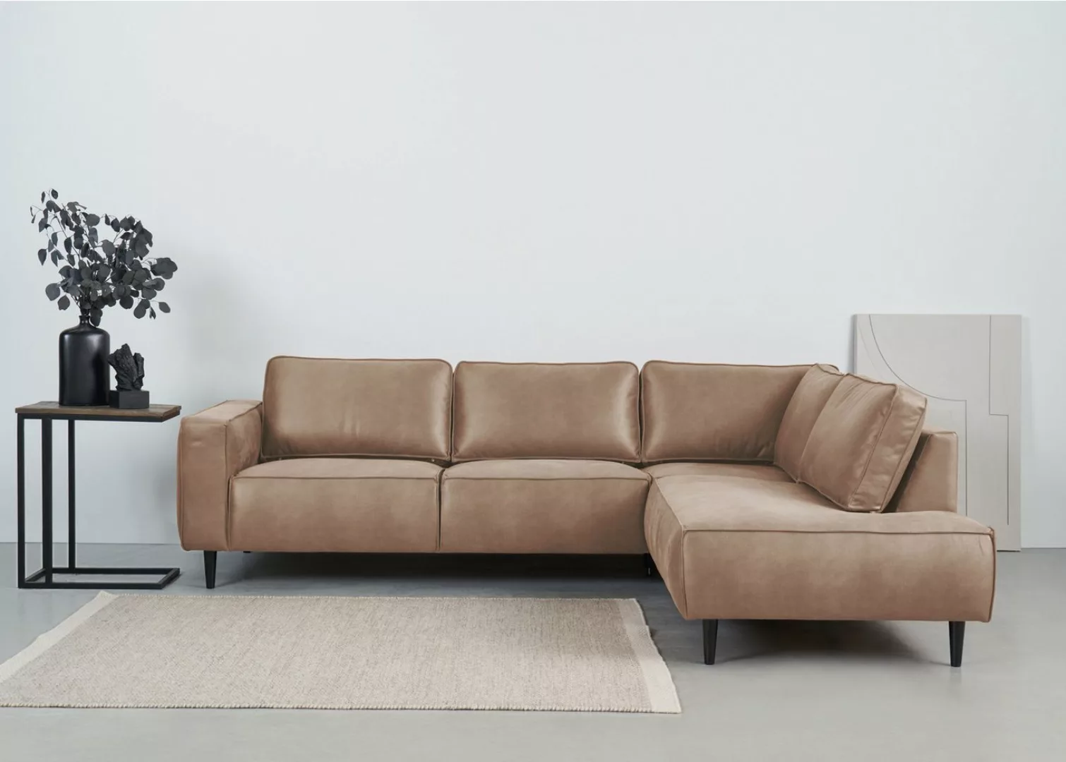 Places of Style Ecksofa "Fumone, Lederoptik oder Soft-Touch Chenille", Brei günstig online kaufen