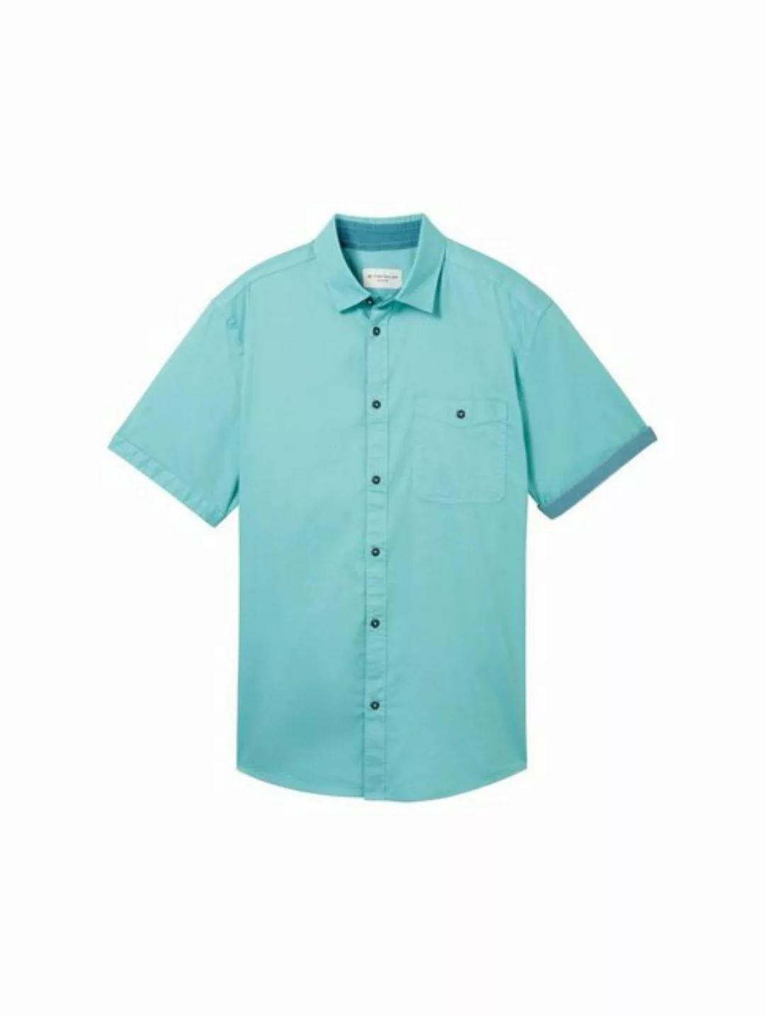 TOM TAILOR Kurzarmhemd mit kontrastfarbenen Knöpfen günstig online kaufen