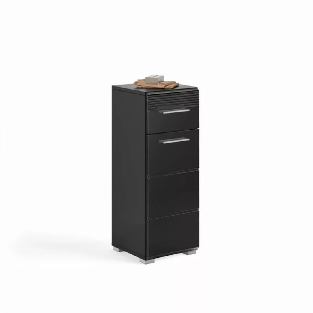 xonox.home Hochschrank in Schwarz Hochglanz - 30x80x31cm (BxHxT) günstig online kaufen