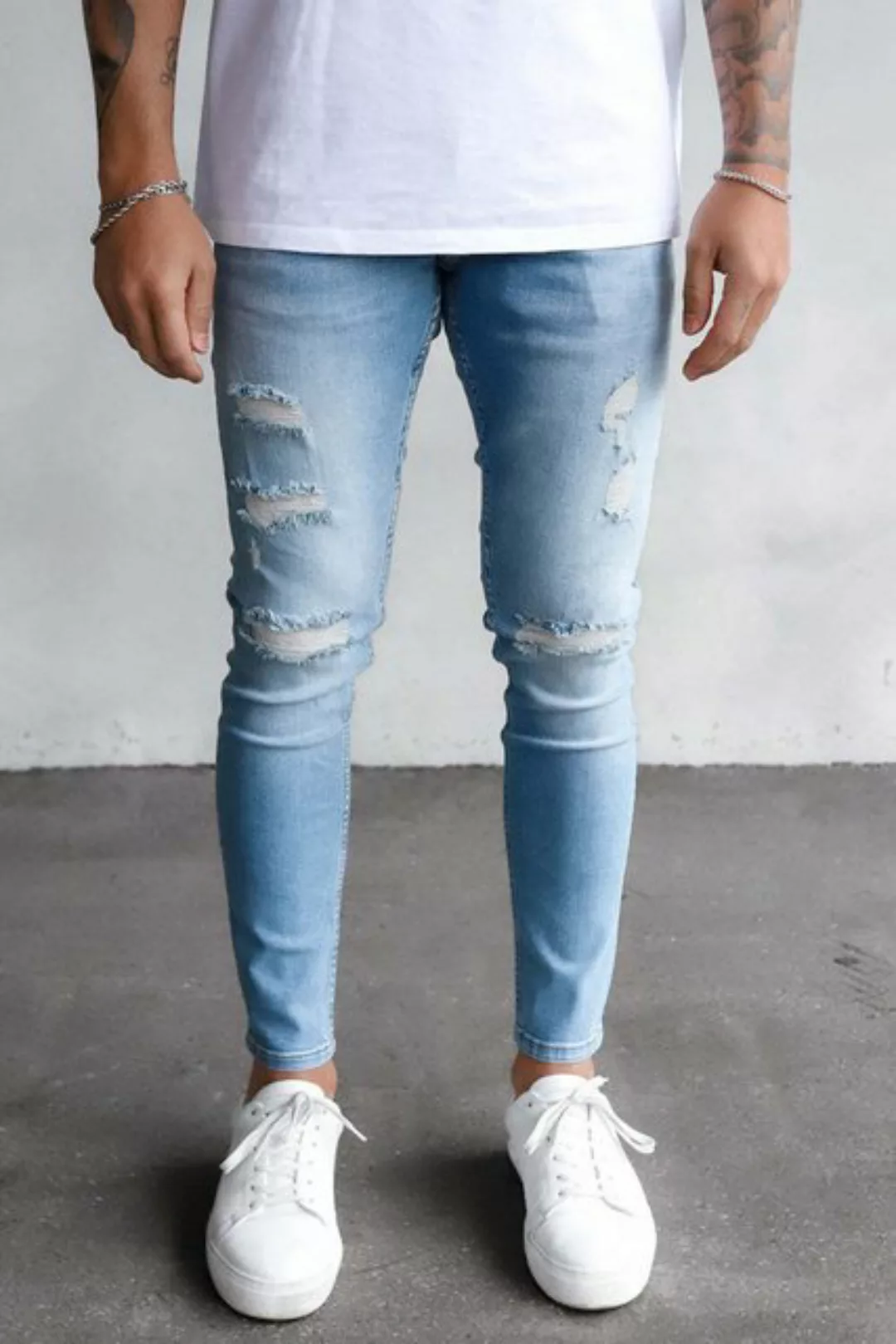 2Y Premium Bequeme Jeans 2Y Premium Herren 2Y Destroyed Cropped Skinny Fit günstig online kaufen