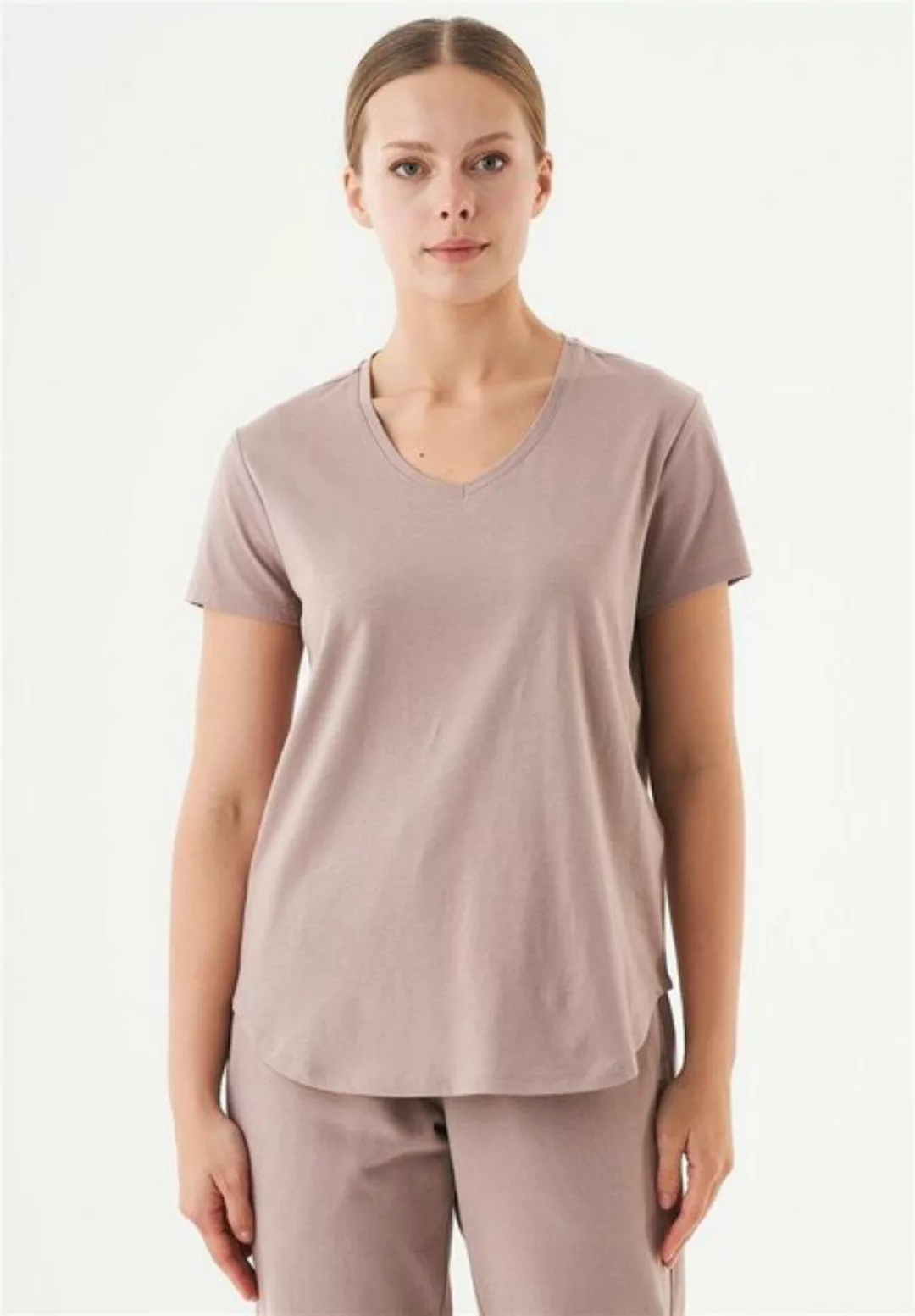 ORGANICATION T-Shirt Tuba-Women's V-Neck Basic T-Shirt in Mocha günstig online kaufen