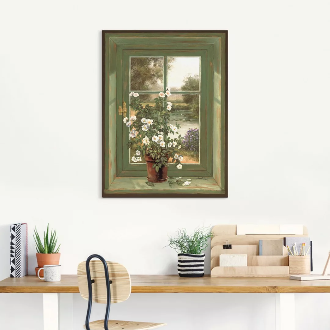 Artland Wandbild "Wildrosen am Fenster", Arrangements, (1 St.), als Alubild günstig online kaufen