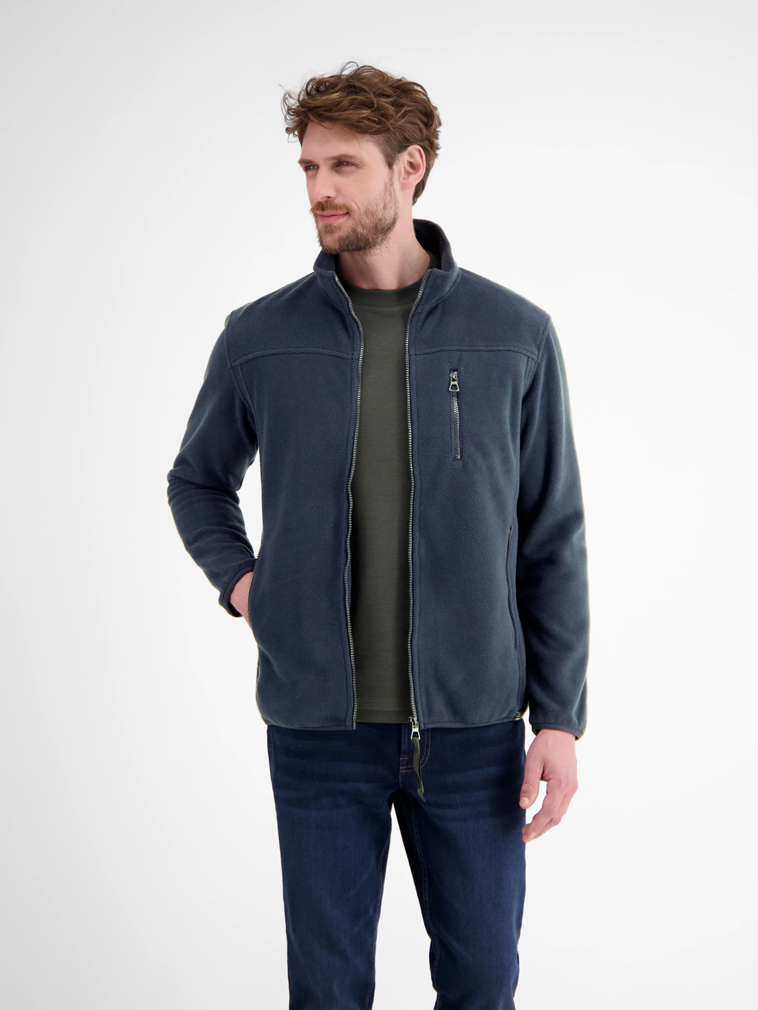 LERROS Sweatjacke "LERROS Polar-Fleece Jacke, sportiv" günstig online kaufen