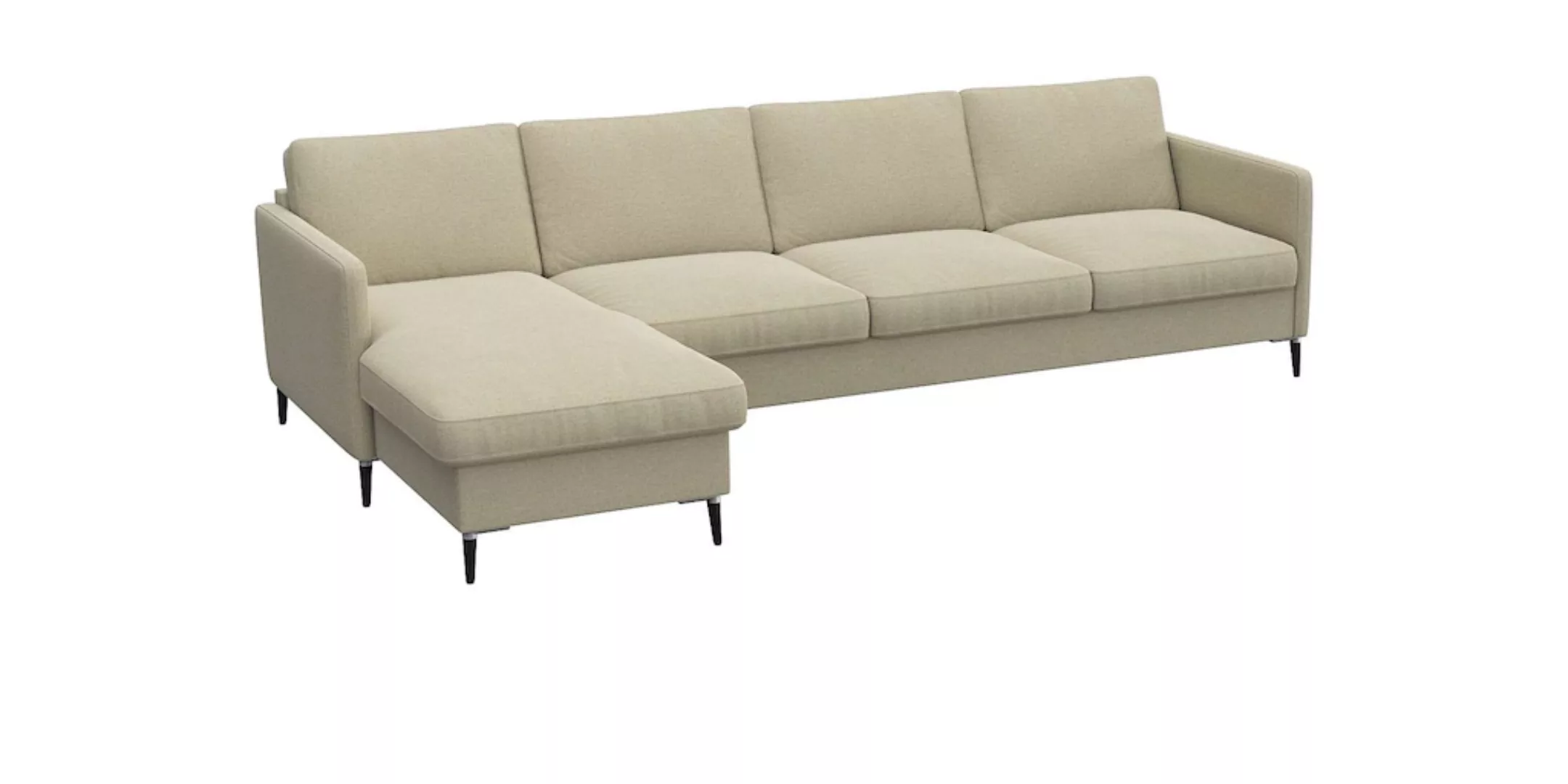 FLEXLUX Ecksofa »Fiore, L-Form«, schmale Armlehnen, Kaltschaum, Füße Alu+sc günstig online kaufen