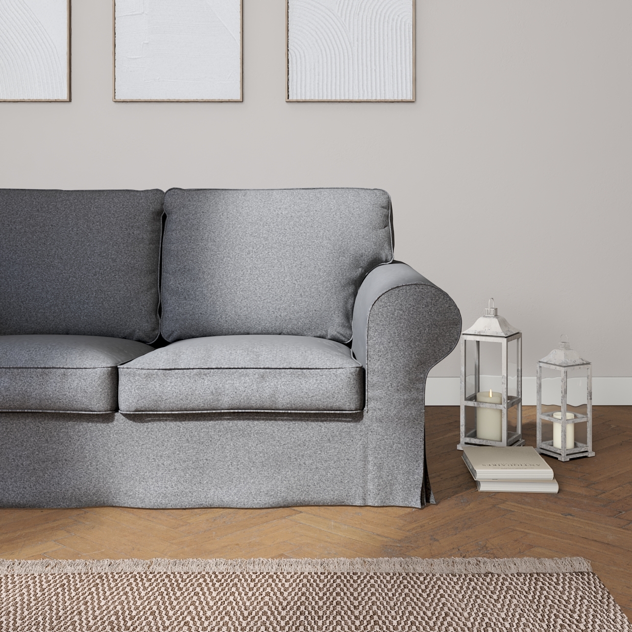 Bezug für Ektorp 2-Sitzer Sofa nicht ausklappbar, dunklegrau, Sofabezug für günstig online kaufen