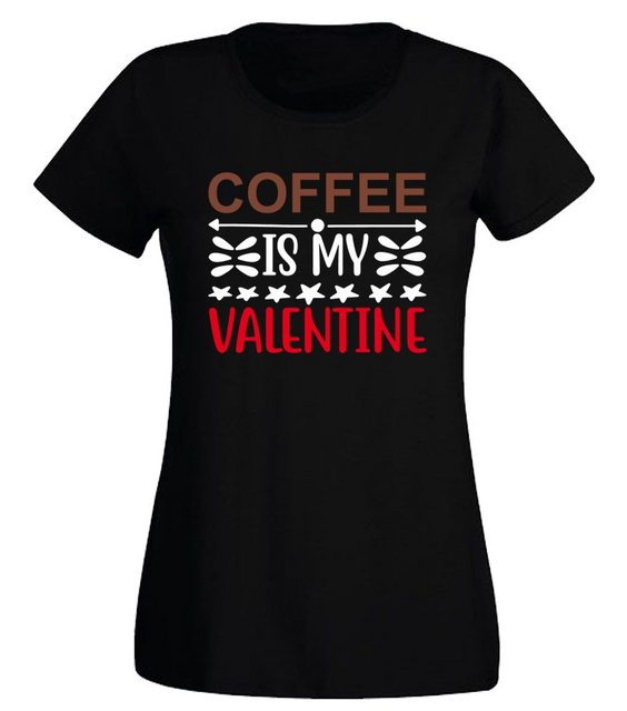 G-graphics T-Shirt Damen T-Shirt - Coffee is my Valentine Slim-fit, mit Fro günstig online kaufen