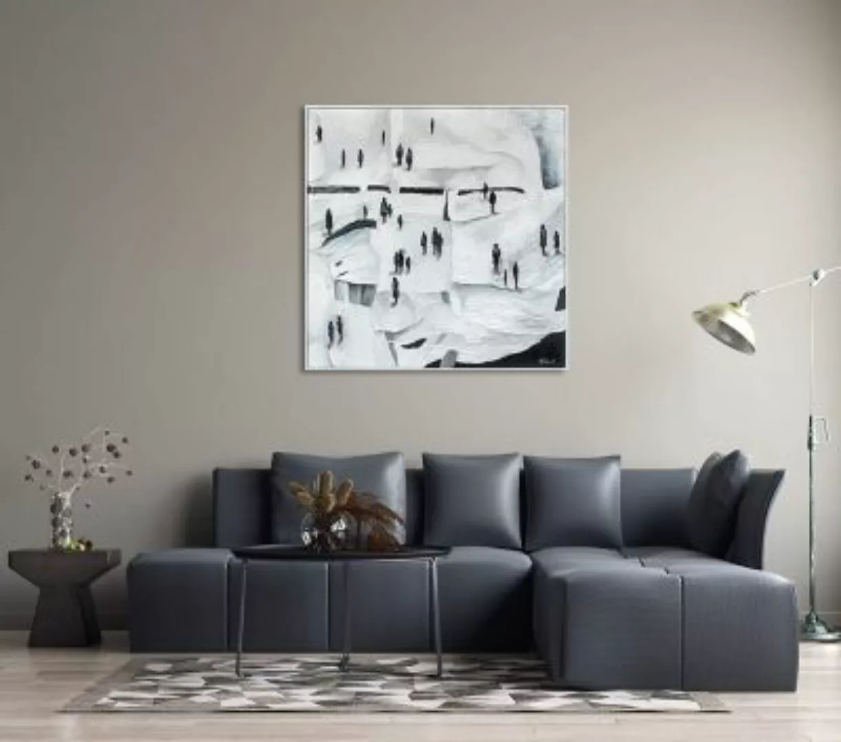 YS-Art™ "Gemälde Acryl ""Erfrischung"" handgemalt auf Leinwand" weiß Gr. 90 günstig online kaufen