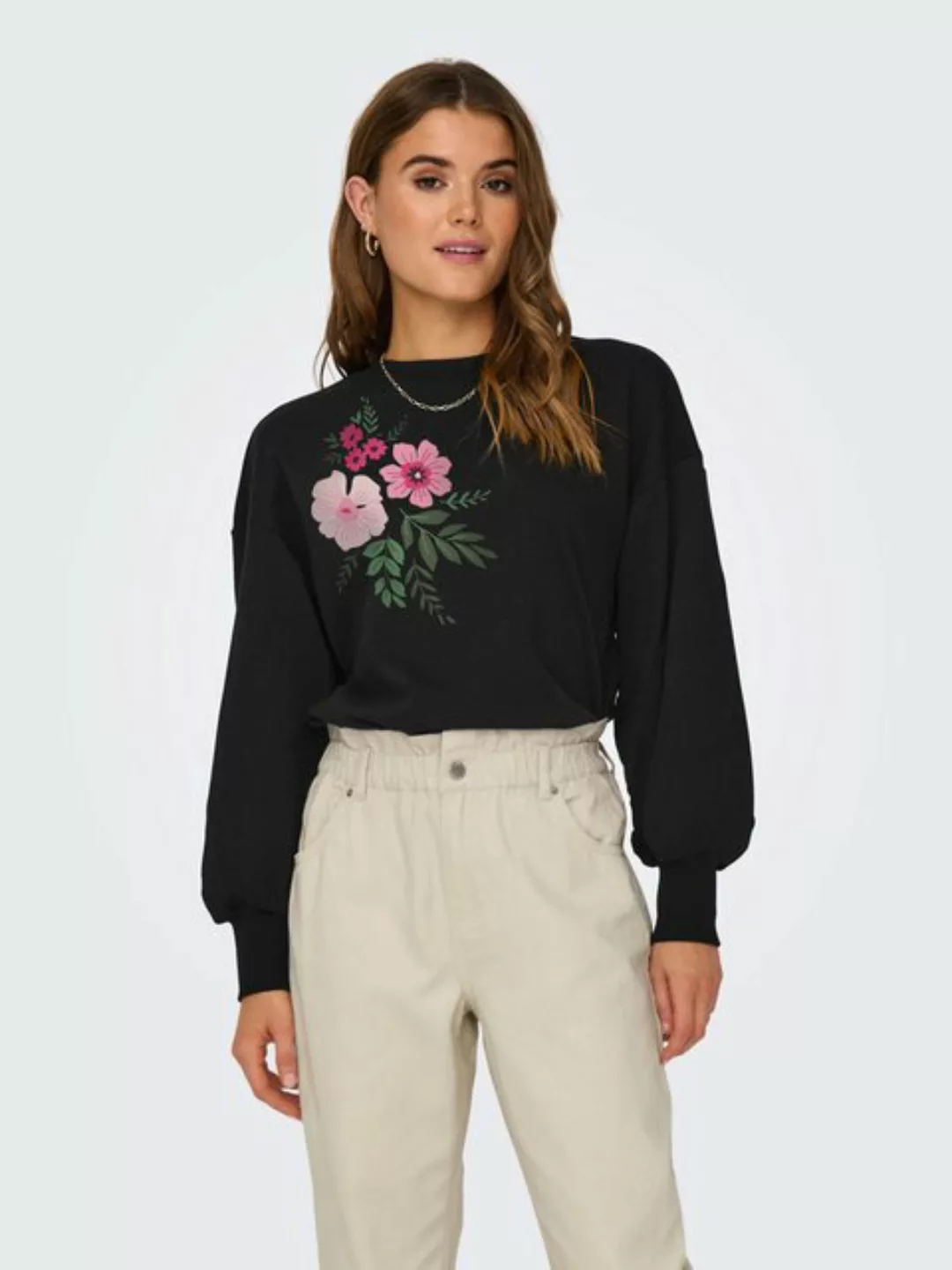 ONLY Sweatshirt ONLBROOKE L/S O-NECK FLOWER SWT günstig online kaufen