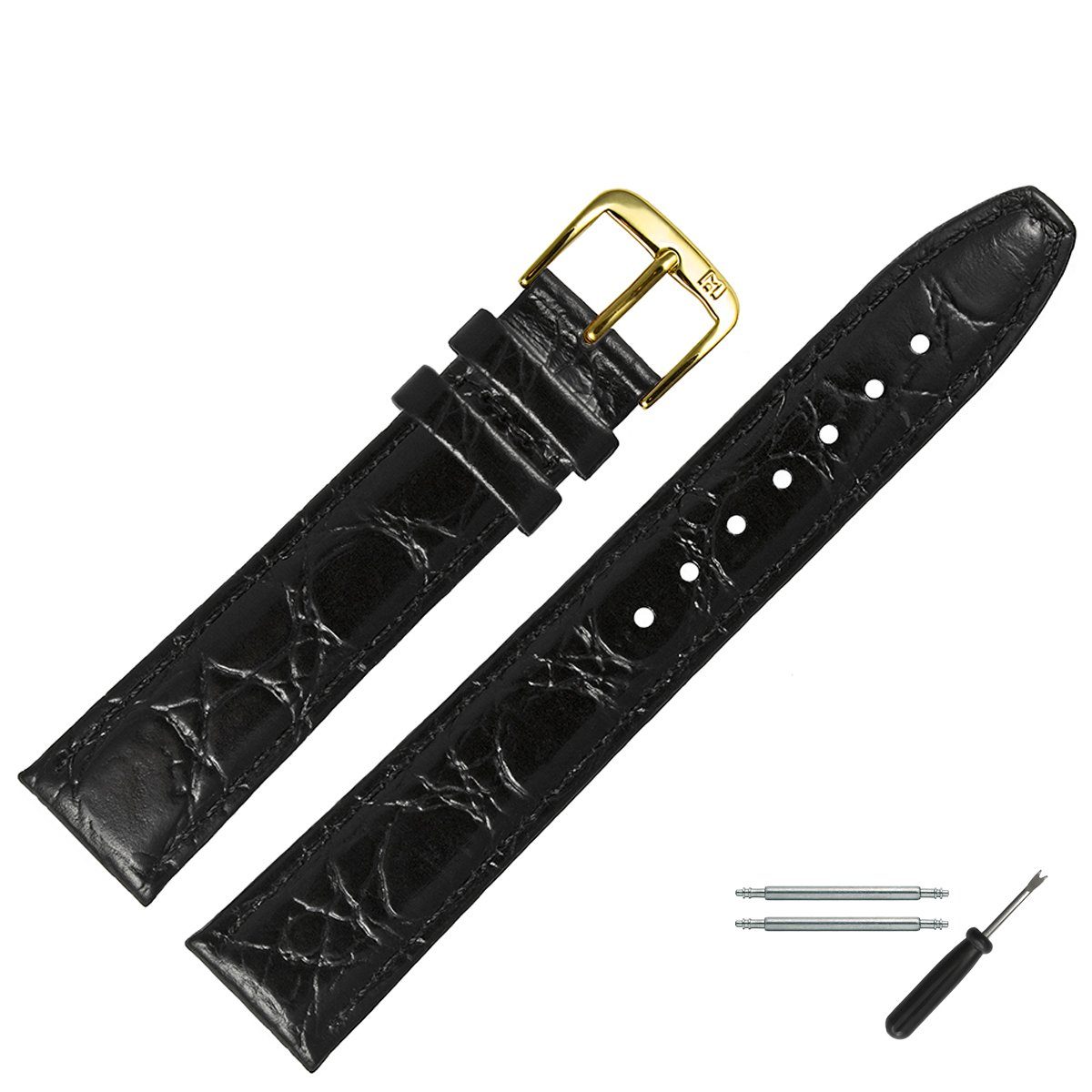 MARBURGER Uhrenarmband 18mm Leder Kroko (Caiman) günstig online kaufen
