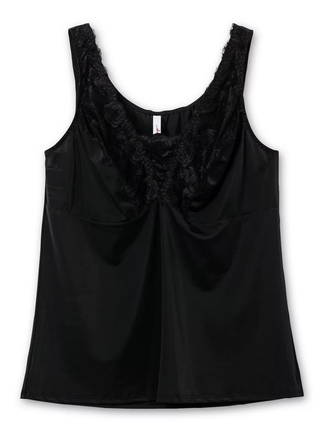 Sheego Unterhemd "Große Größen", ohne Bügel, mit Spitze und V-Ausschnitt günstig online kaufen