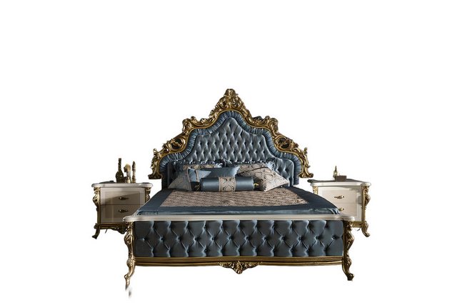 Xlmoebel Bett Hochwertiges Doppelbett im Chesterfield-Barock-Stil mit Knopf günstig online kaufen