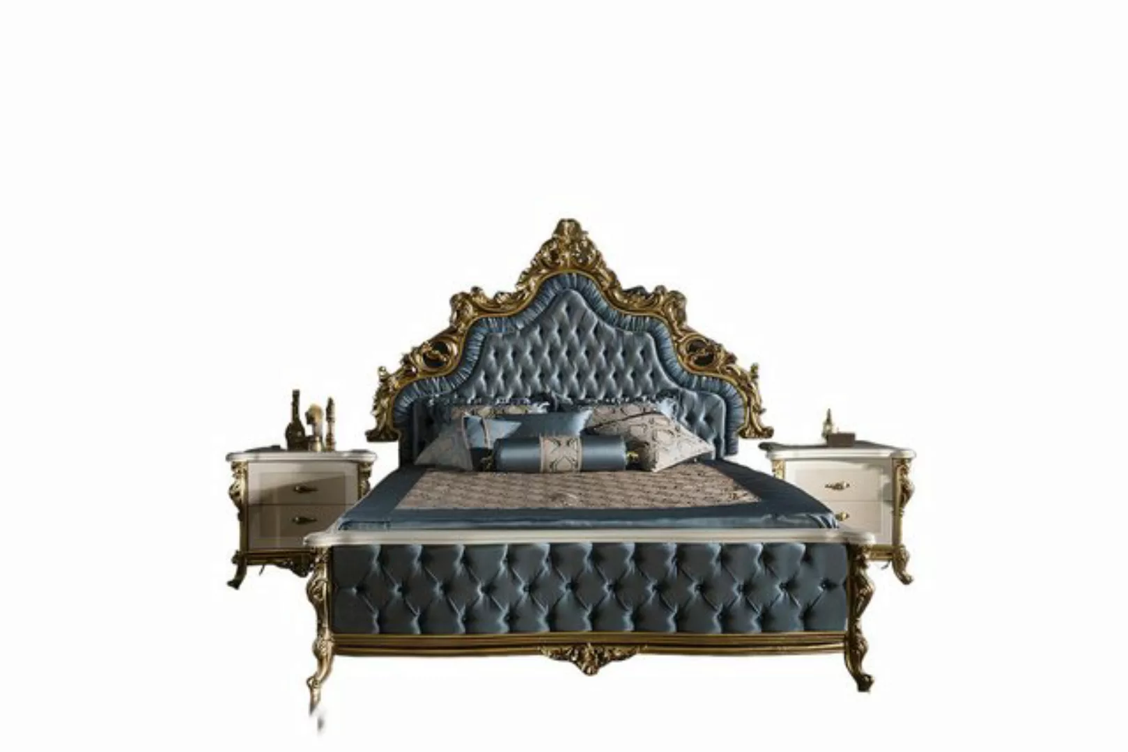 Xlmoebel Bett Hochwertiges Doppelbett im Chesterfield-Barock-Stil mit Knopf günstig online kaufen