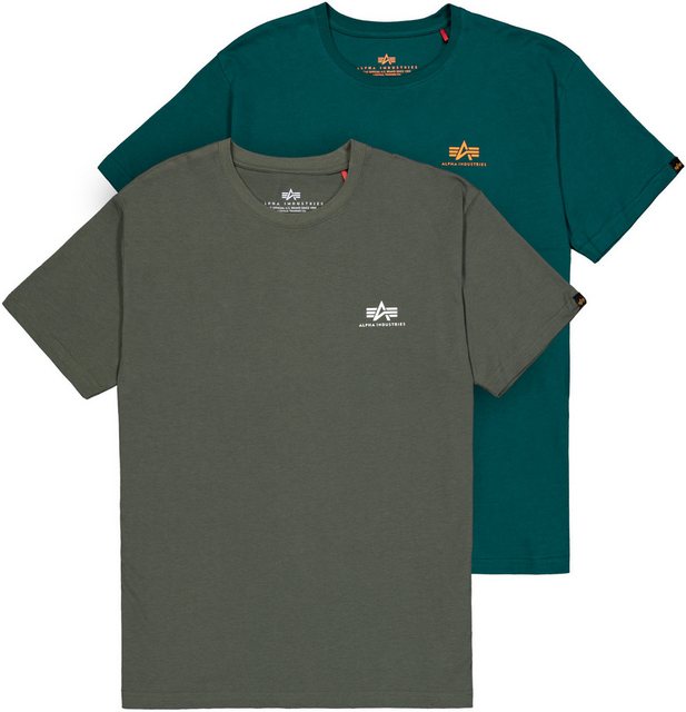 Alpha Industries Rundhalsshirt Basic T Small Logo 2 Pack (Set, 2-tlg) günstig online kaufen