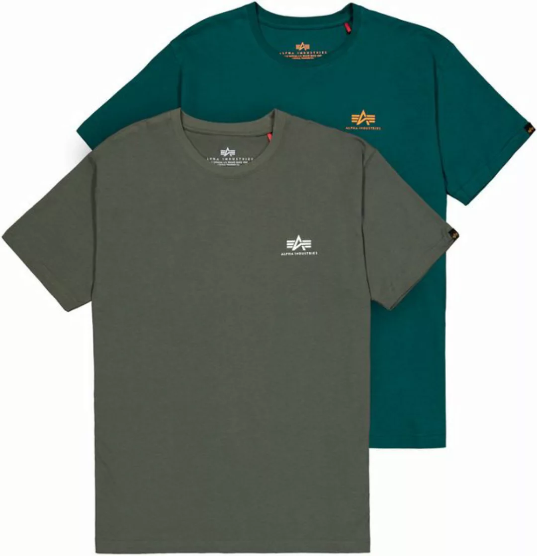 Alpha Industries Rundhalsshirt Basic T Small Logo 2 Pack (Set, 2-tlg) günstig online kaufen