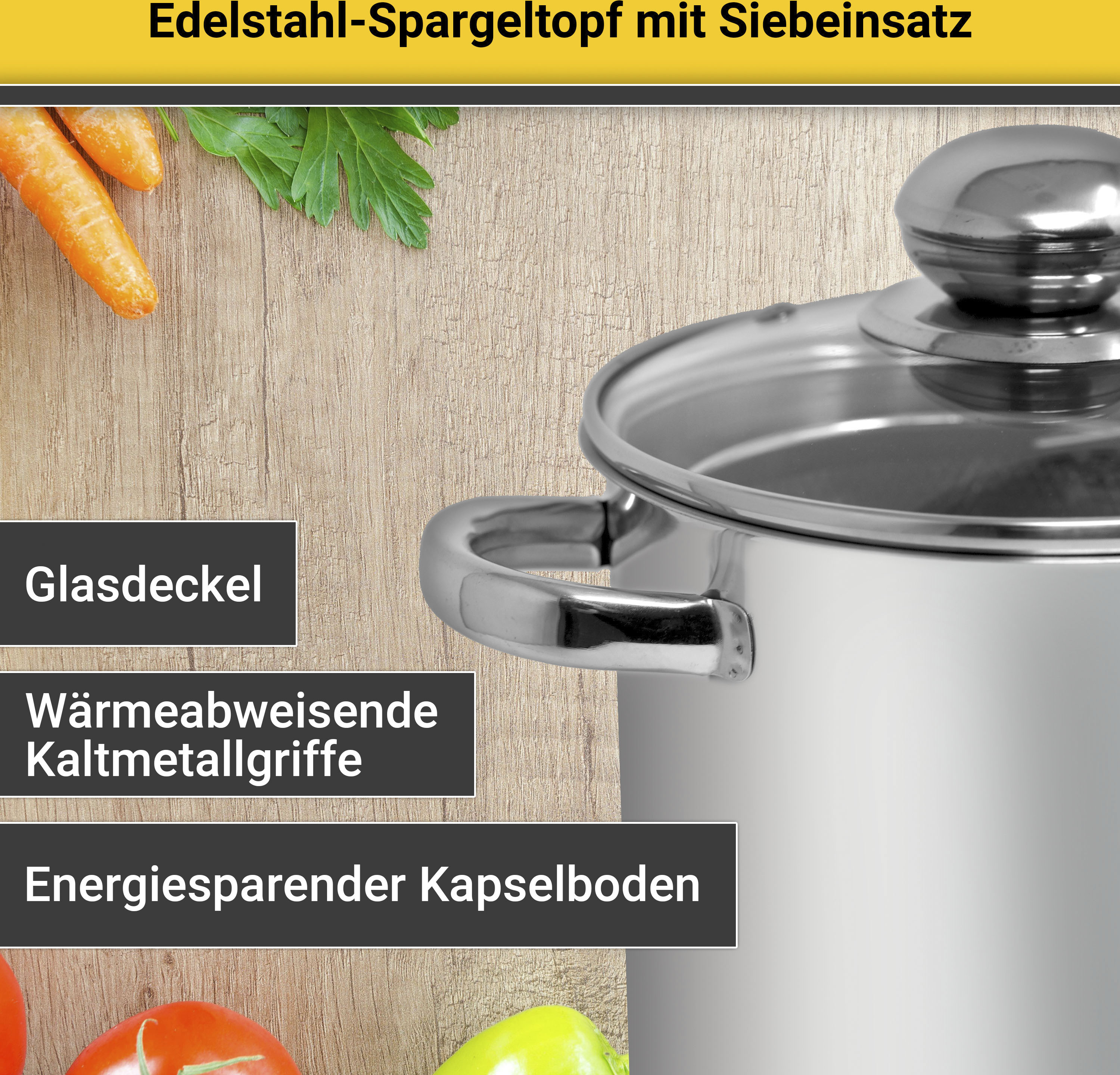 Krüger Spargeltopf, Edelstahl, (1 tlg.), Induktion günstig online kaufen