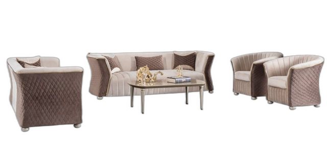 Xlmoebel Sofa Zeitgenössische Glamour stilvolle Sitzgruppe 3+3+1+1 Plätze D günstig online kaufen