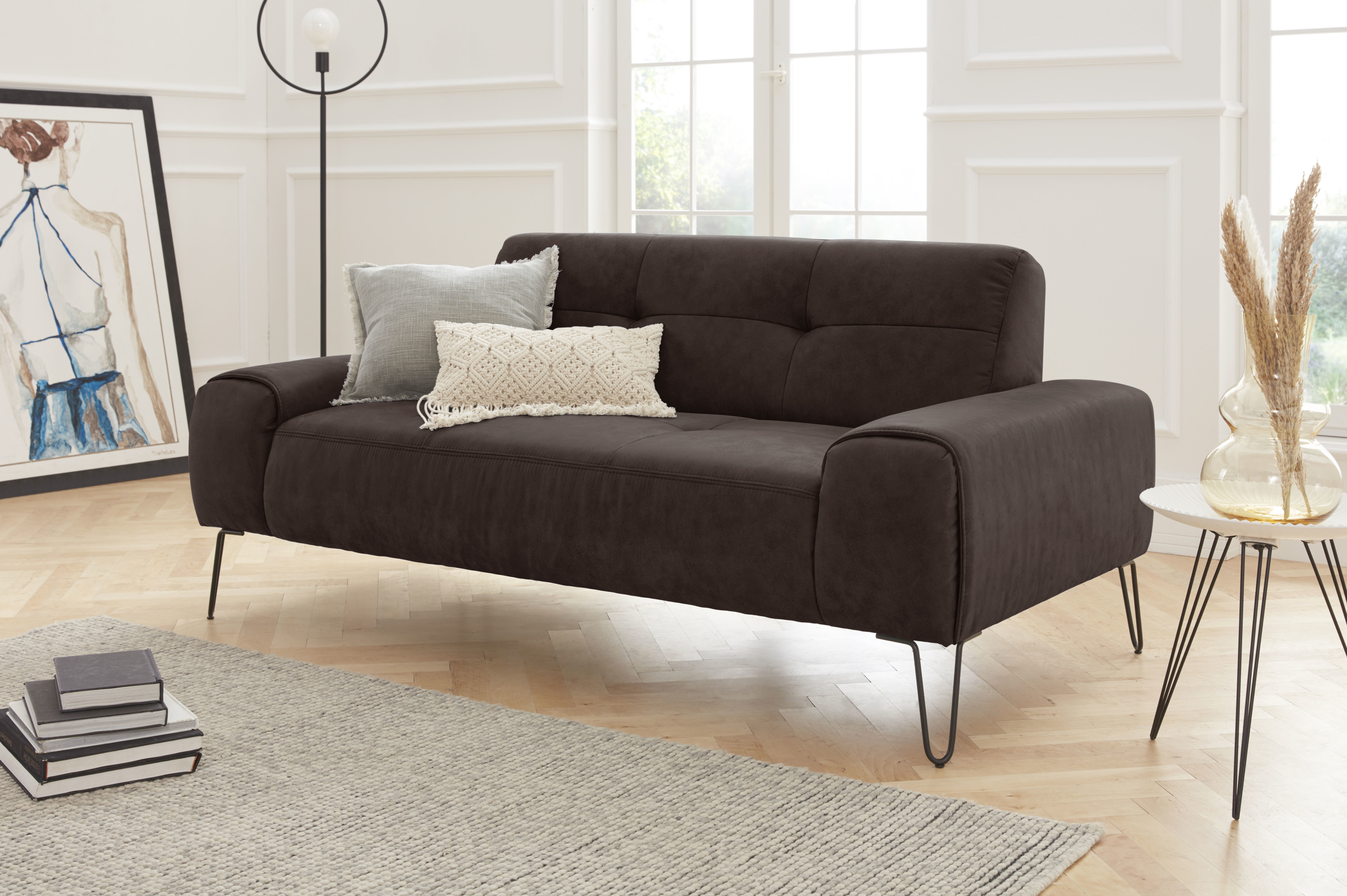 exxpo - sofa fashion 3-Sitzer Taranto, aktuelles Design trifft Sitzkomfort, günstig online kaufen