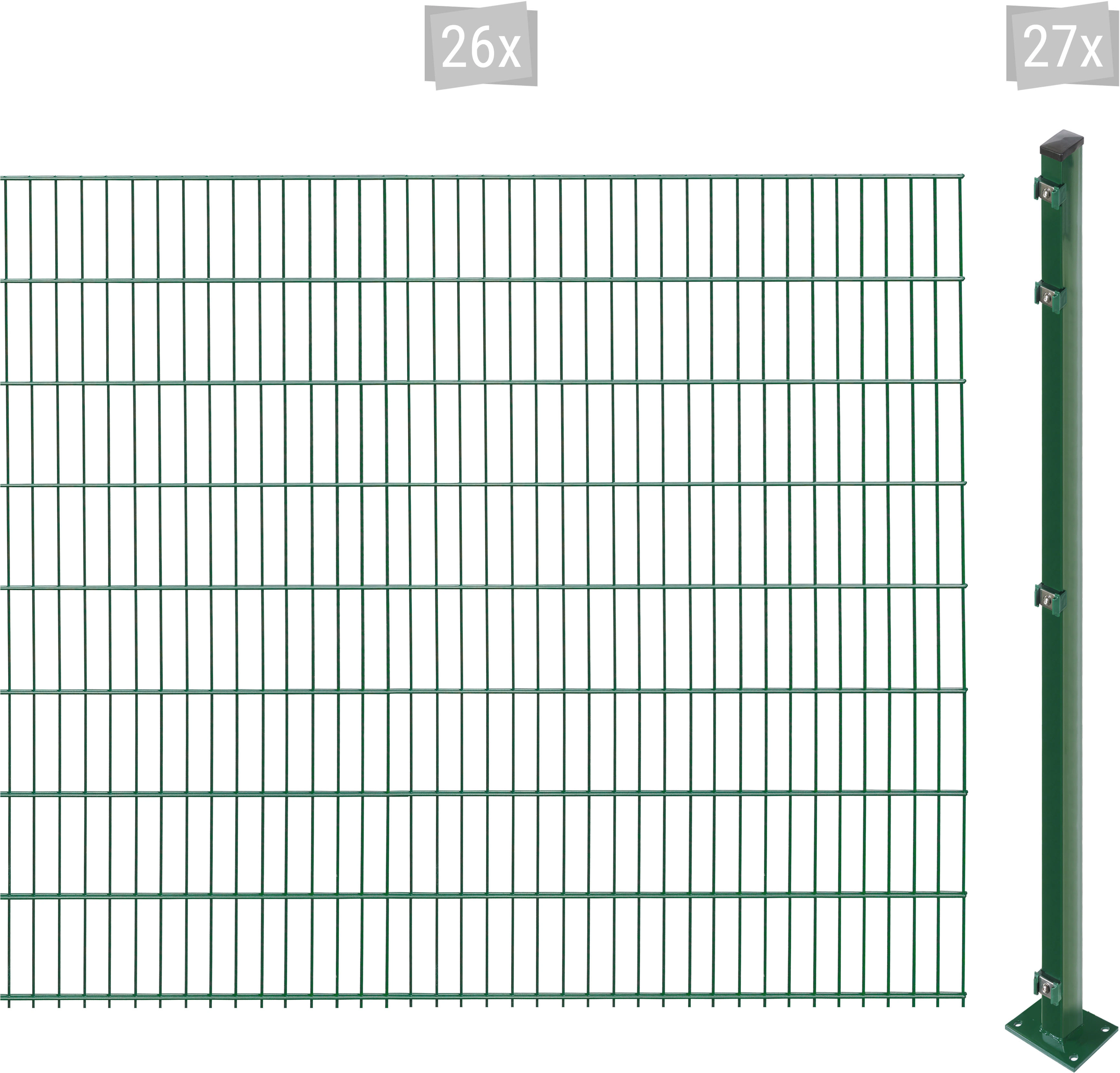 Arvotec Doppelstabmattenzaun "EASY 163 zum Aufschrauben", Zaunhöhe 163 cm, günstig online kaufen