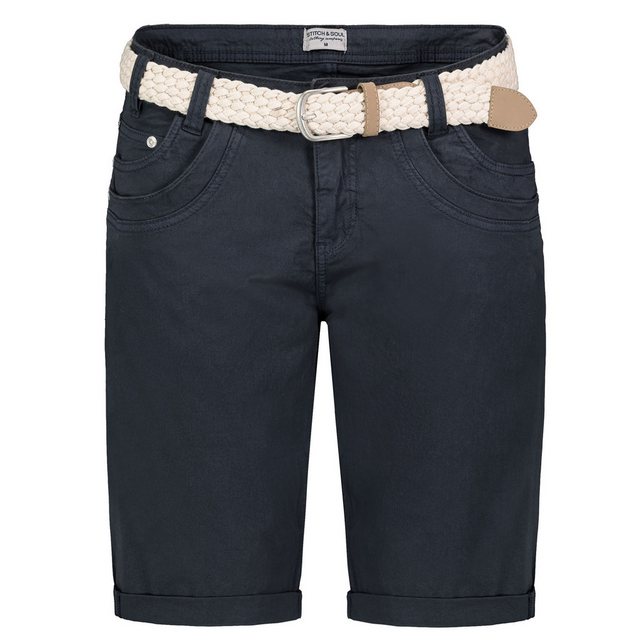 SUBLEVEL Shorts Damen Bermudas kurze Hose Sommer Chino Stoff Stretch Jeans günstig online kaufen