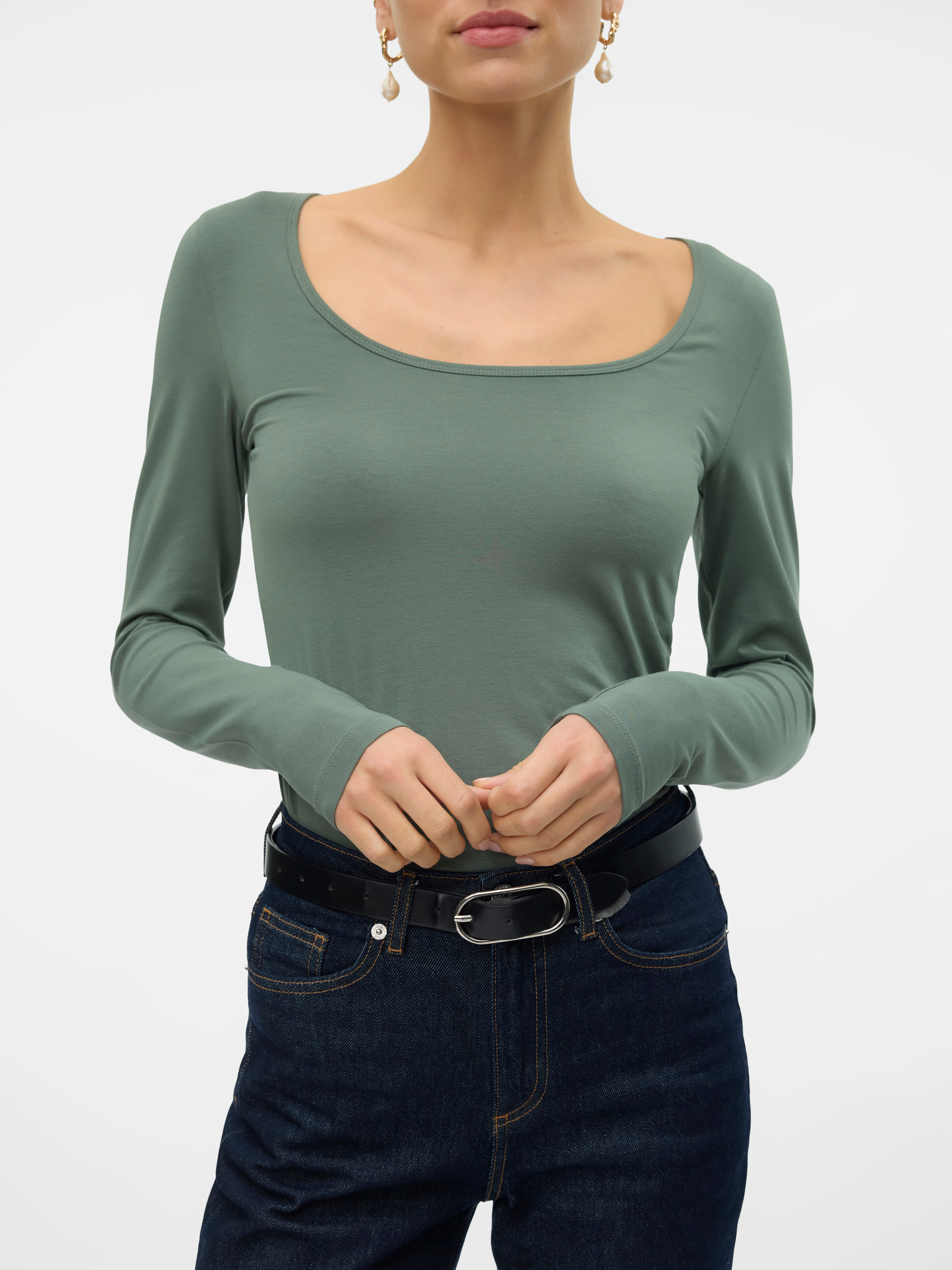 Vero Moda Langarmshirt VMLULU LS U-NECK TOP JRS GA NOOS günstig online kaufen