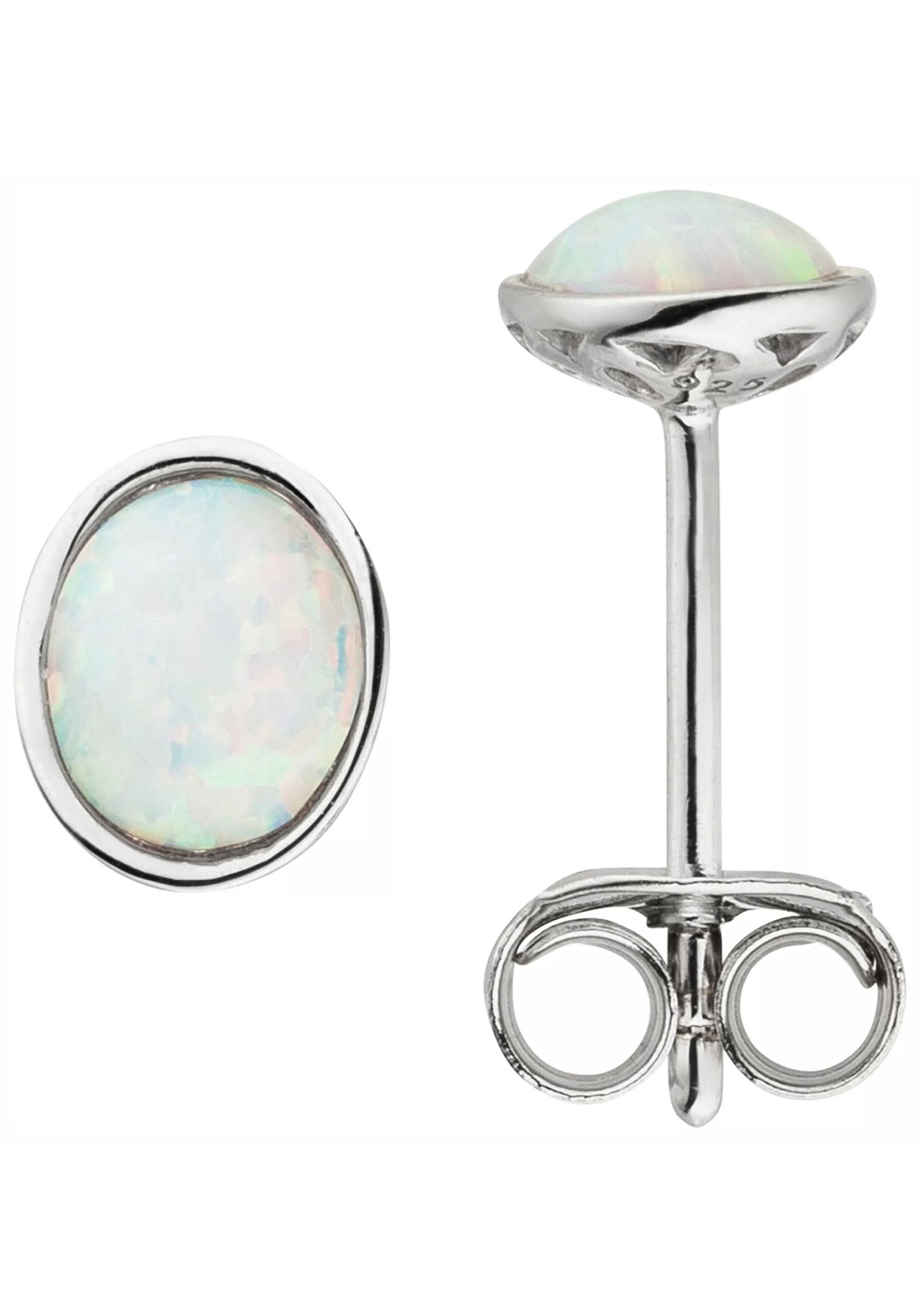JOBO Paar Ohrstecker, 925 Silber mit Opal-Imitation oval günstig online kaufen