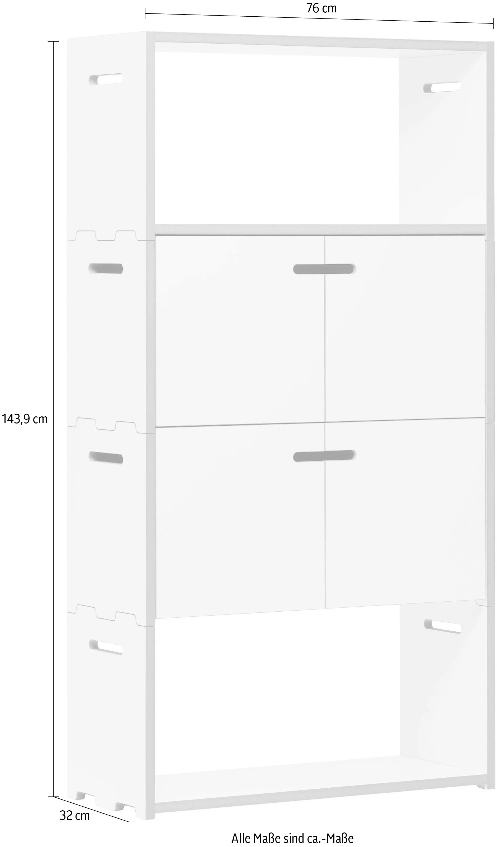 Tojo Mehrzweckregal "hochstapler 2x2-Set", in zwei Farben, Breite/Höhe: 76/ günstig online kaufen