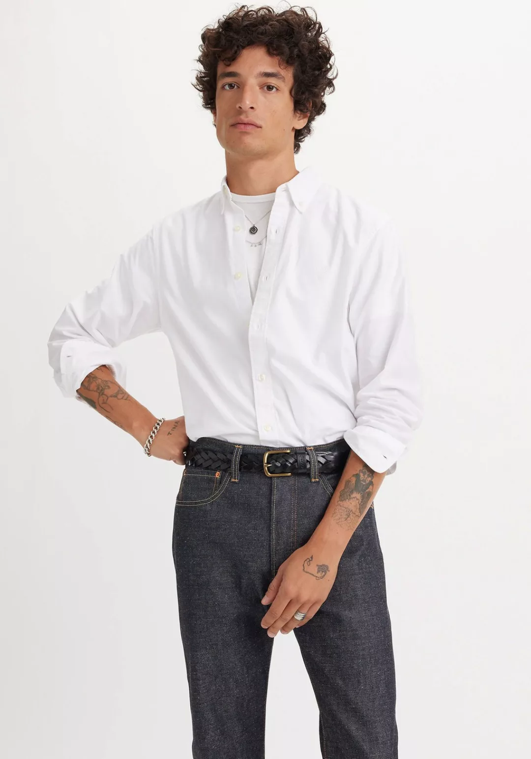 Levi's® Langarmhemd AUTHENTIC BUTTON DOWN mit Ton-in-Ton Logostickerei auf günstig online kaufen