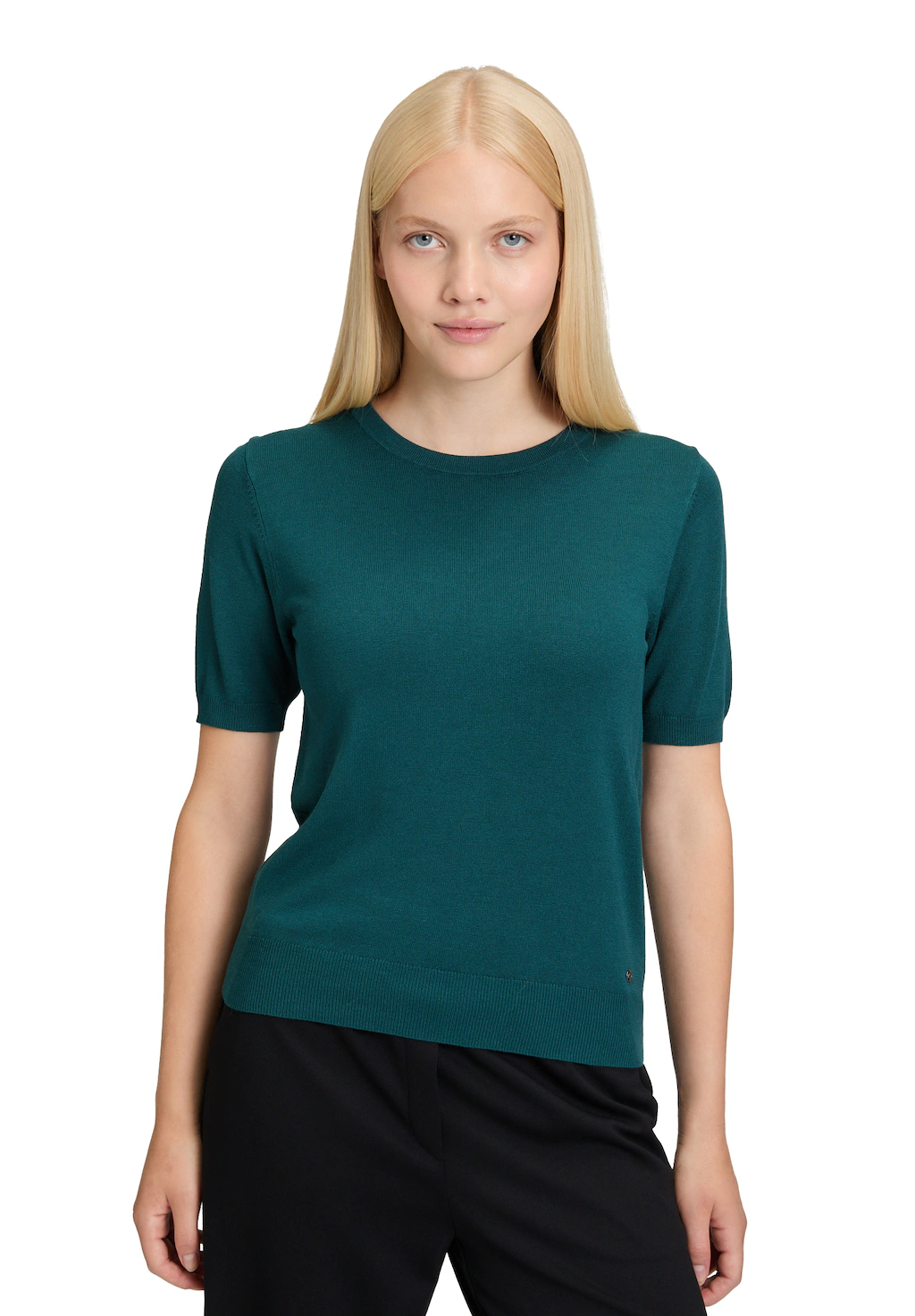 Betty&Co Kurzarmshirt "Betty & Co Damen Feinstrickpullover mit Rundhalsauss günstig online kaufen