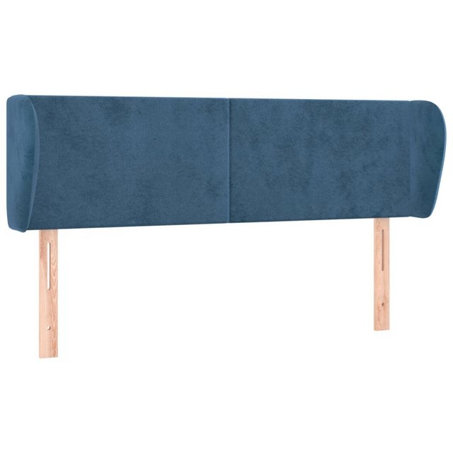 vidaXL Bett, Kopfteil mit Ohren Dunkelblau 147x23x78/88 cm Samt günstig online kaufen