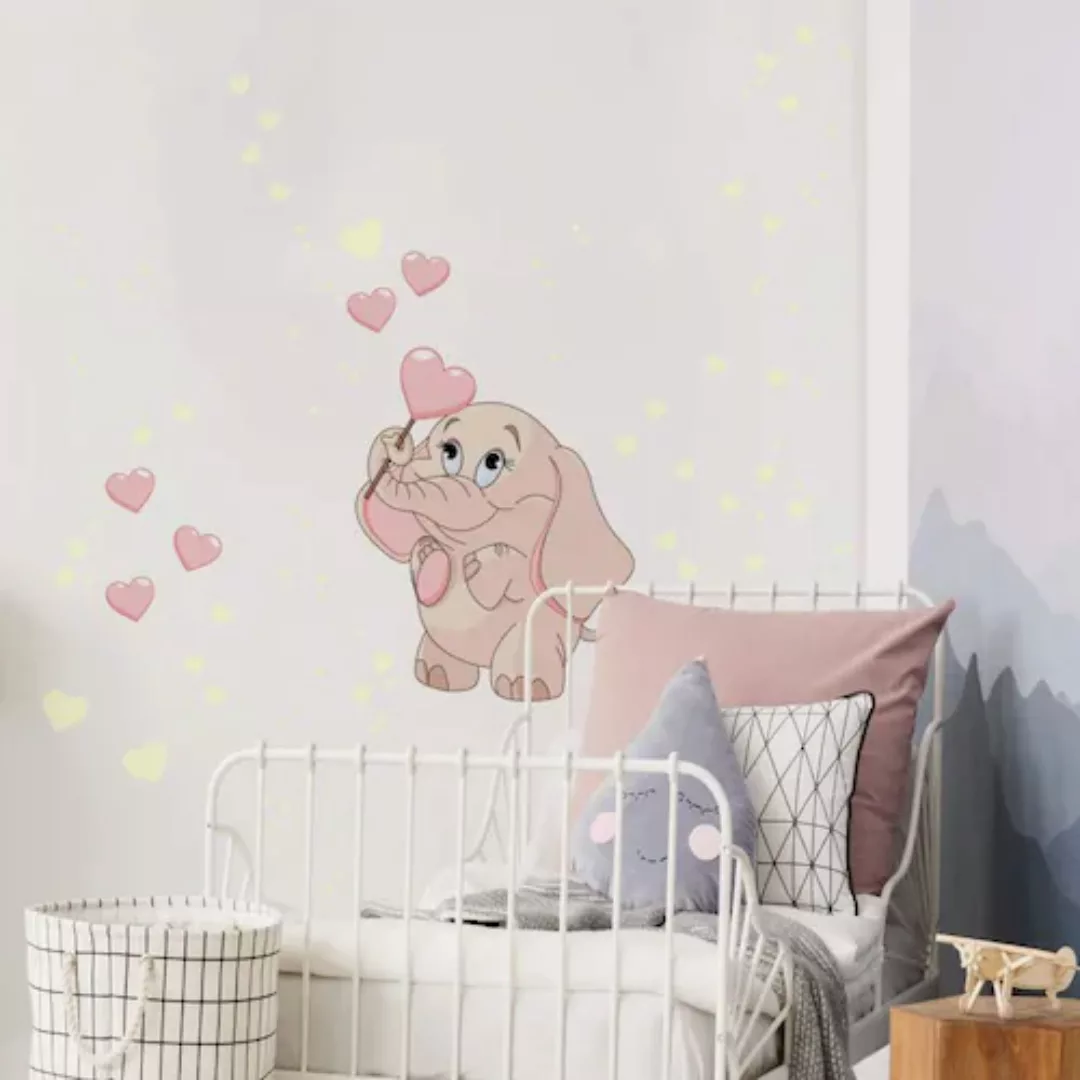 Wall-Art Wandtattoo »Elefantenbaby Leuchtsticker«, (1 St.), selbstklebend, günstig online kaufen