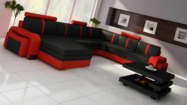 JVmoebel Ecksofa Ecksofa Eckcouch NEU Wohnlandschaft Sofa Polster Ledersofa günstig online kaufen